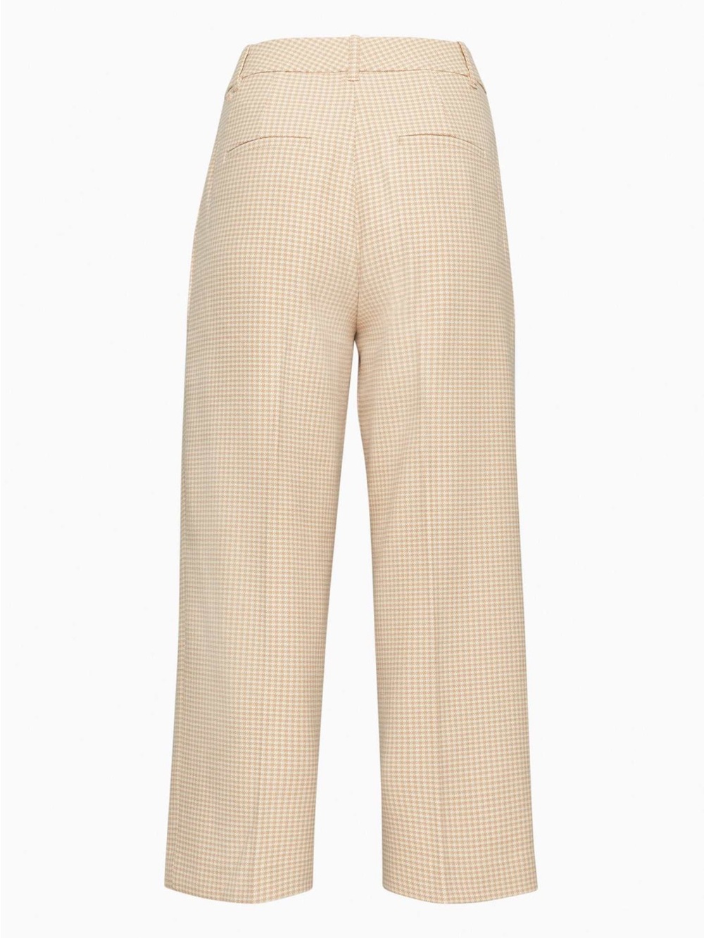 Aritzia Wilfred Effortless Cropped Wide Leg Pants Beige Plaid Size 0 - Picture 9 of 12
